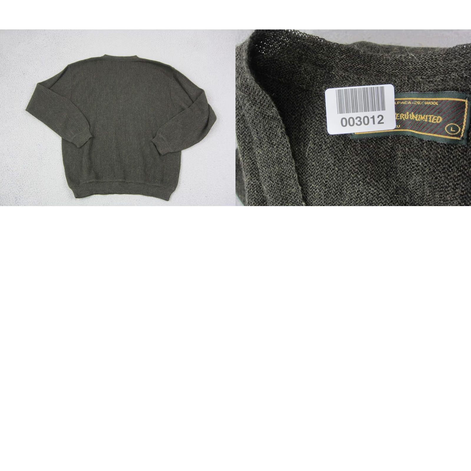 Vintage VINTAGE Peru Unlimited Sweater Mens Large Green Knit Alpaca Wool V-Neck 90s Size US L / EU 52-54 / 3 - 8 Thumbnail