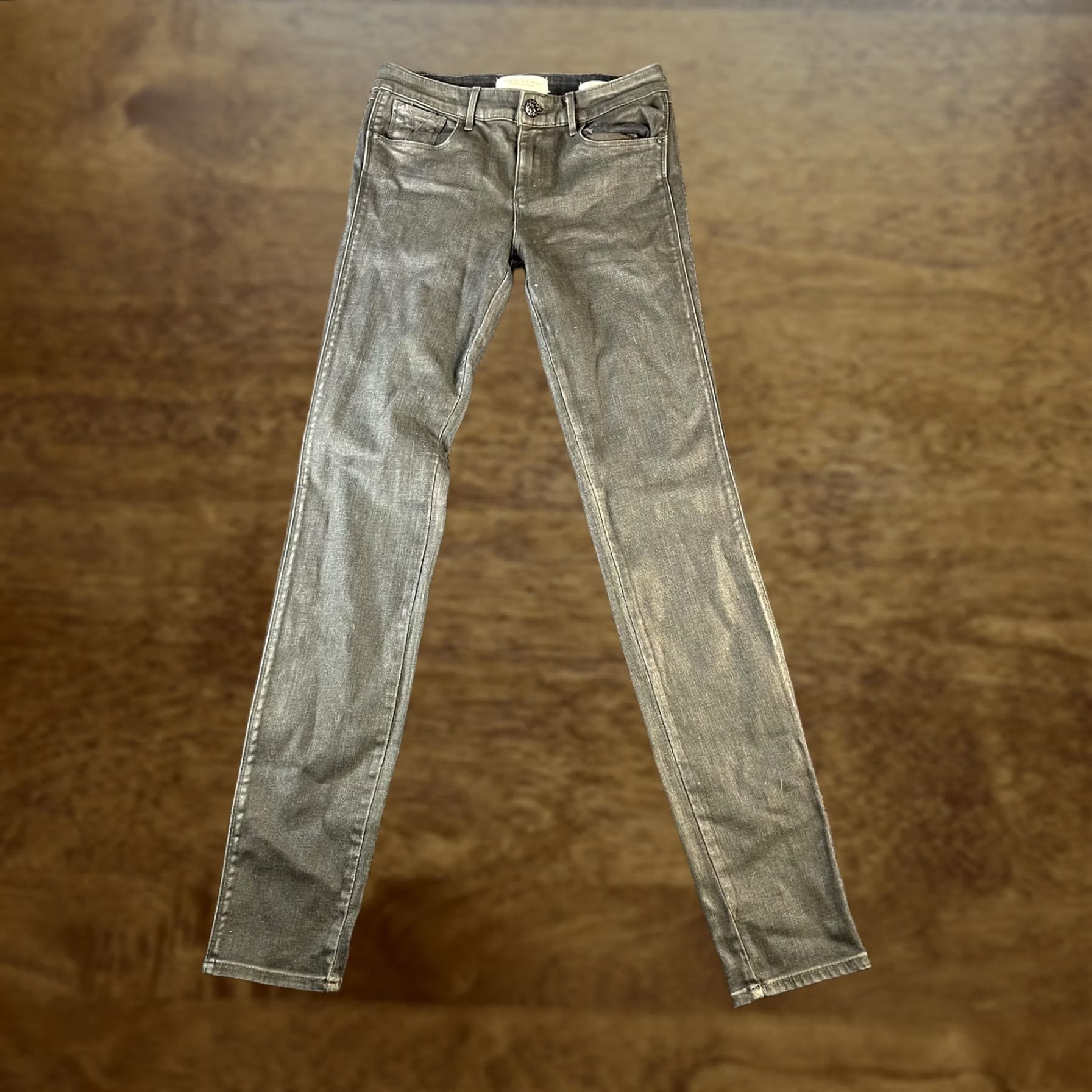 Vintage Habitual Eve Hi Rise Skinny Jeans Womens Gray Coated Denim Stretch Made USA Jeans 26 Gray Vintage No Ladies Female Country-United States? Size 26" / US 2 / IT 38 - 1 Thumbnail