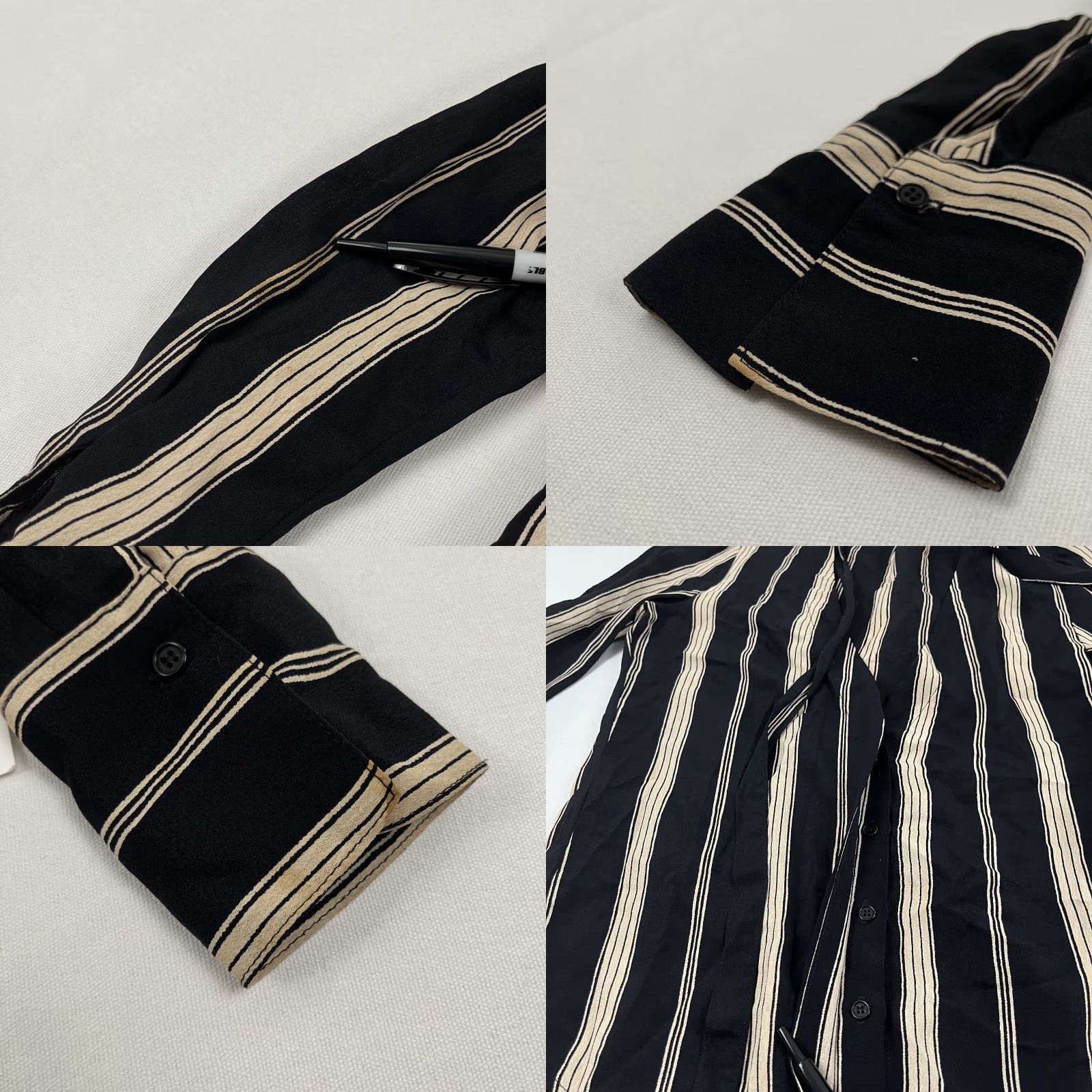 Reformation Reformation Blouse Shirt Womens XS Black Striped Tie Front Viscose Career Office Size XS / US 0-2 / IT 36-38 - 8 Thumbnail
