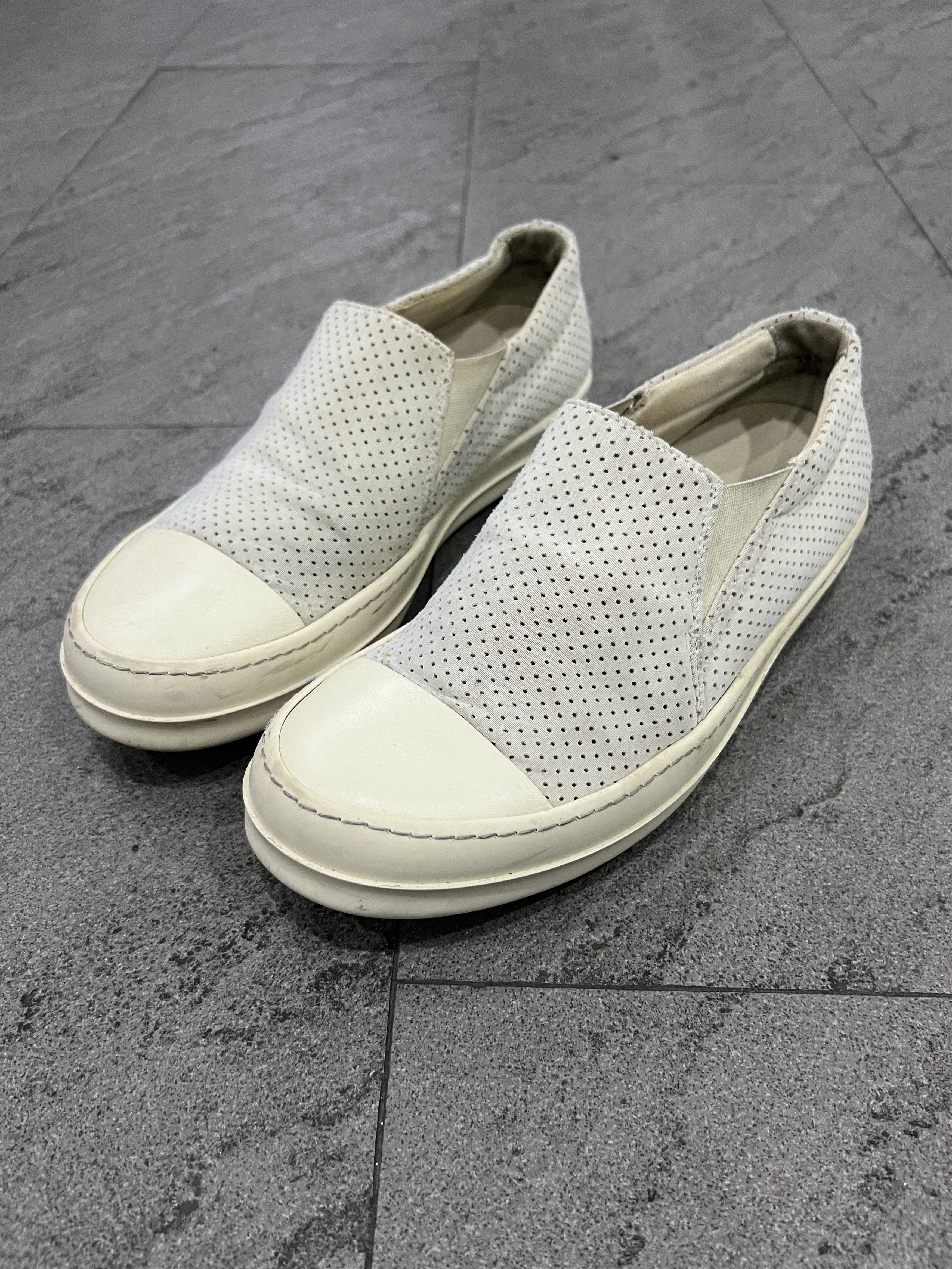 Rick Owens Drkshdw Rick Owens Drkshdw Perforated Cap Toe Slip On Sneakers Size US 8.5 / EU 41-42 - 3 Thumbnail