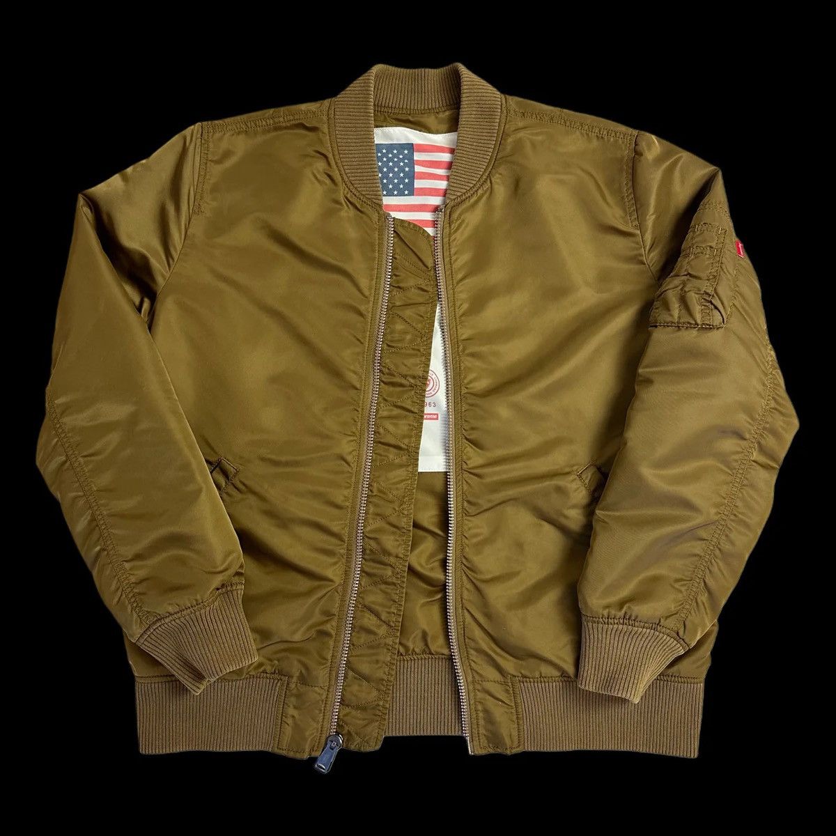 Supreme 2014 supreme blood chit ma-1 bomber jacket satin gold RARE Size US L / EU 52-54 / 3 - 2 Thumbnail