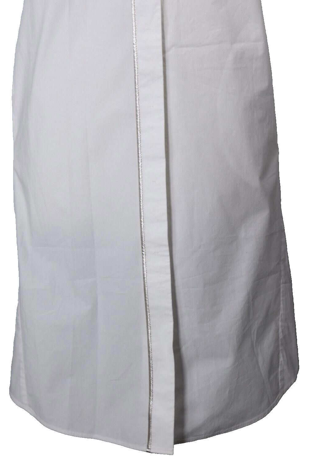 Designer Luisa Cerano US4 White Poplin Shirt Dress Button Up Mini Size S / US 4 / IT 40 - 8 Thumbnail