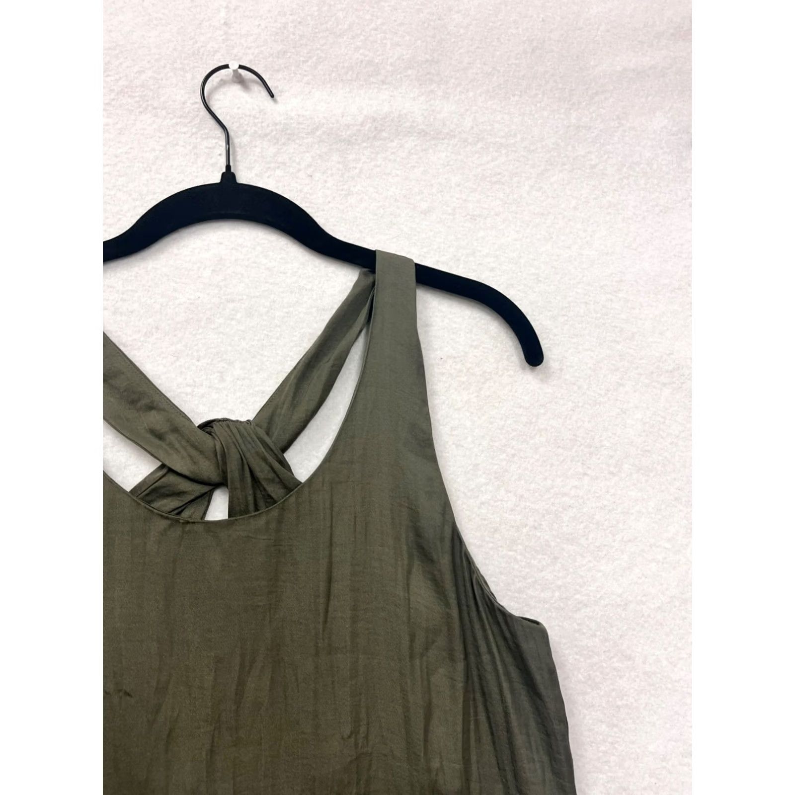 Olive VINTAGE Trouvé Tank Dress Women S Olive Green Sleeveless Knotted Back Knee Length Size S / US 4 / IT 40 - 6 Thumbnail