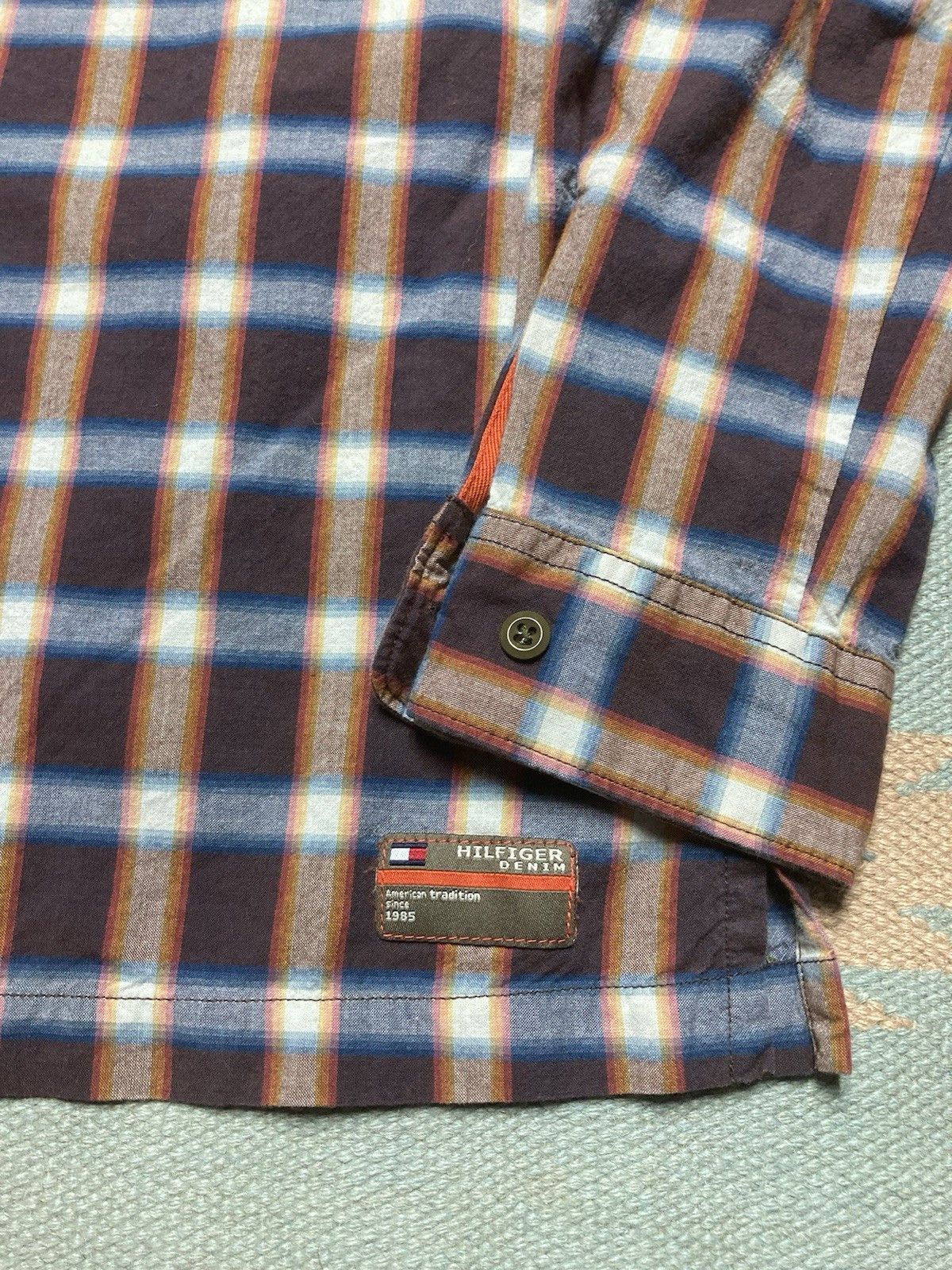 Tommy Hilfiger × Vintage Tommy Hilfiger button shirt pullover shadow plaid mens large Size US L / EU 52-54 / 3 - 2 Thumbnail
