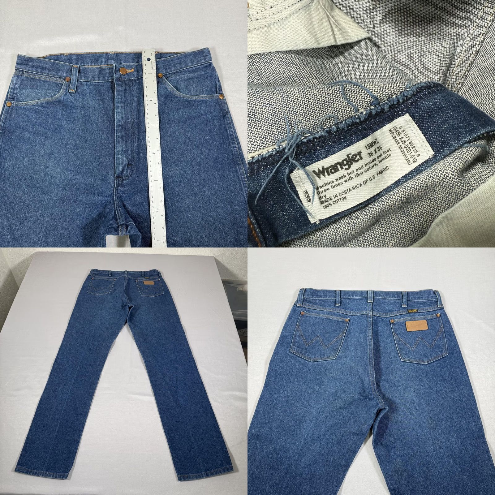 Wrangler Wrangler Jeans Mens 36x36 Blue 13MWZ Cowboy Cut Straight Denim Pants Western Cowboy Cut Regular 5-Pocket Logo Womens? Size US 36 / EU 52 - 8 Thumbnail