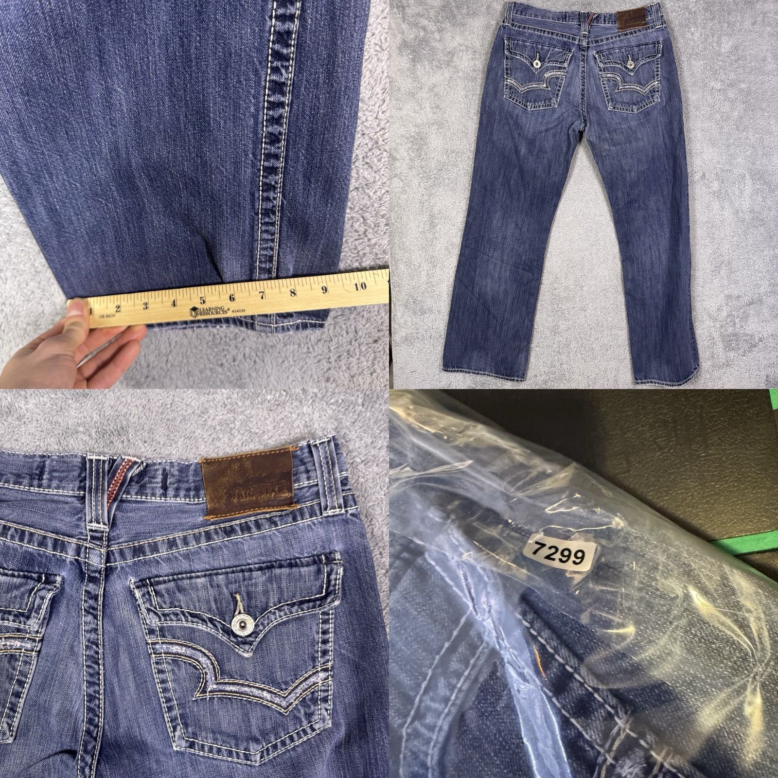 Vintage BIG STAR Jeans Men 34R Pioneer Bootcut 5-Pocket Denim Cowboy Whisker 100% Cotton Blue Mid Rise Regular 32in Inseam Zip Button Belt Loops 34 waist"} Size US 34 / EU 50 - 9 Thumbnail