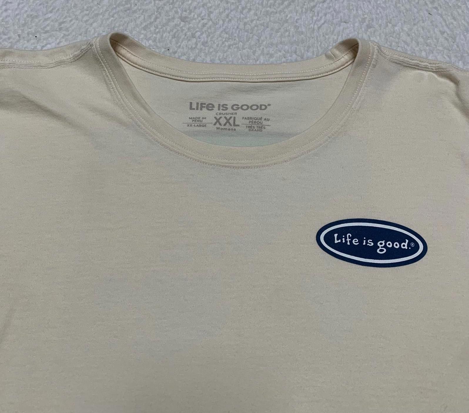 Life is Good Life is Good Women's XXL Beige Long Sleeve Graphic Tee Size XXL / US 16-18 / IT 52-54 - 4 Thumbnail