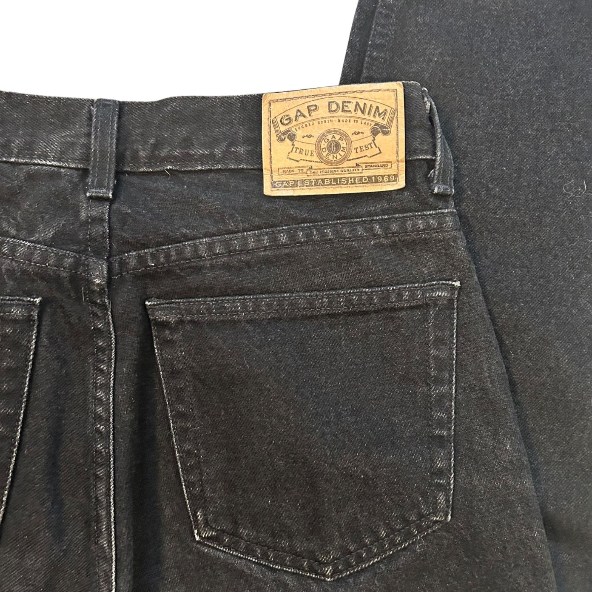 Gap Vintage Gap Black Denim Straight Leg Relaxed 90's Jeans Size US 29 - 2 Thumbnail