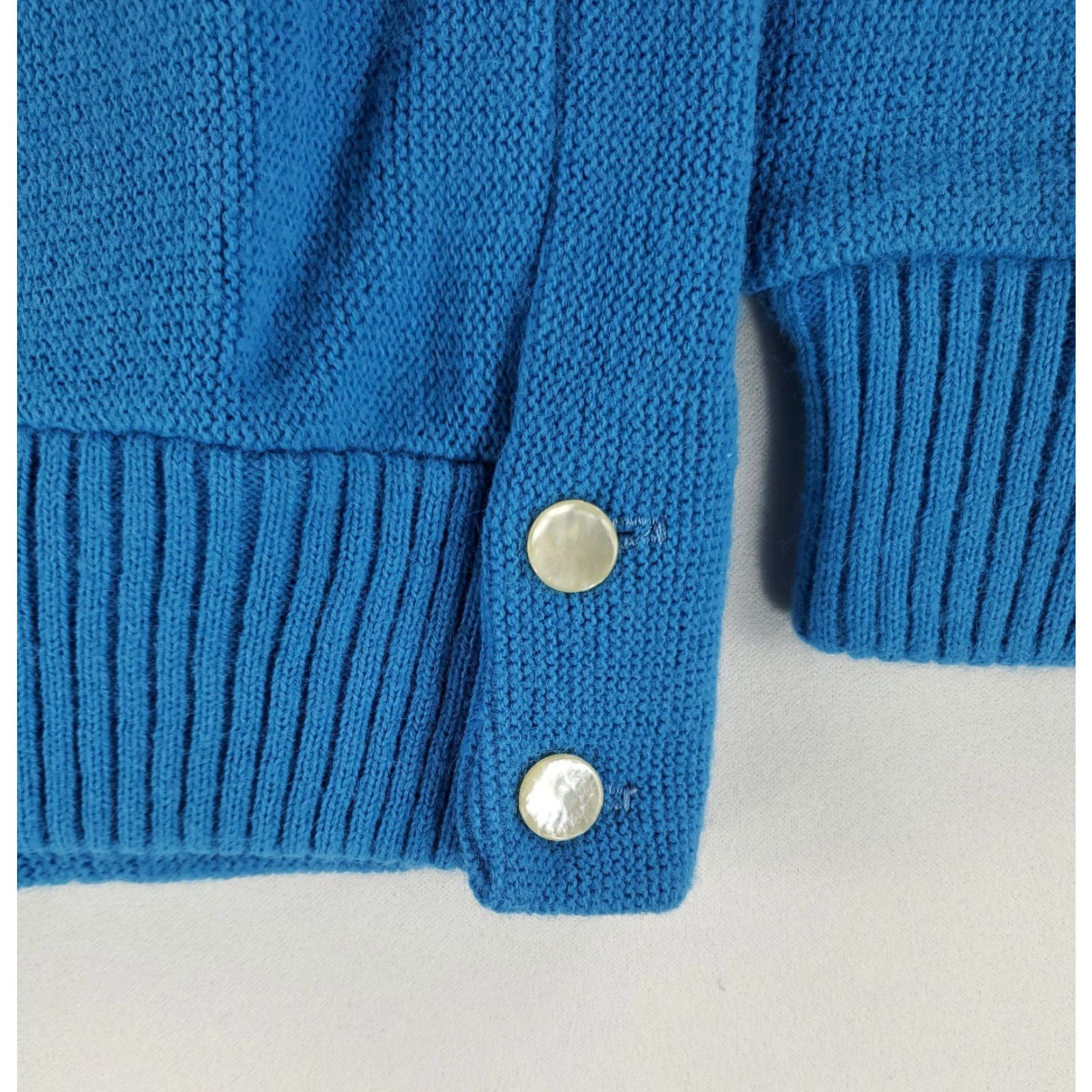 Vintage VINTAGE Campus Cardigan Sweater Knit Alpaca Stitch Blue Rockabilly Mens M Size US M / EU 48-50 / 2 - 5 Thumbnail