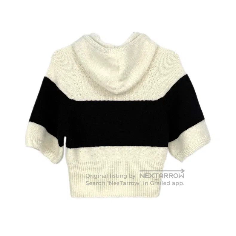 Dior Dior Black and white number 8 wool cashmere hooded sweater Size XXS / US 00 / IT 34 - 2 Thumbnail