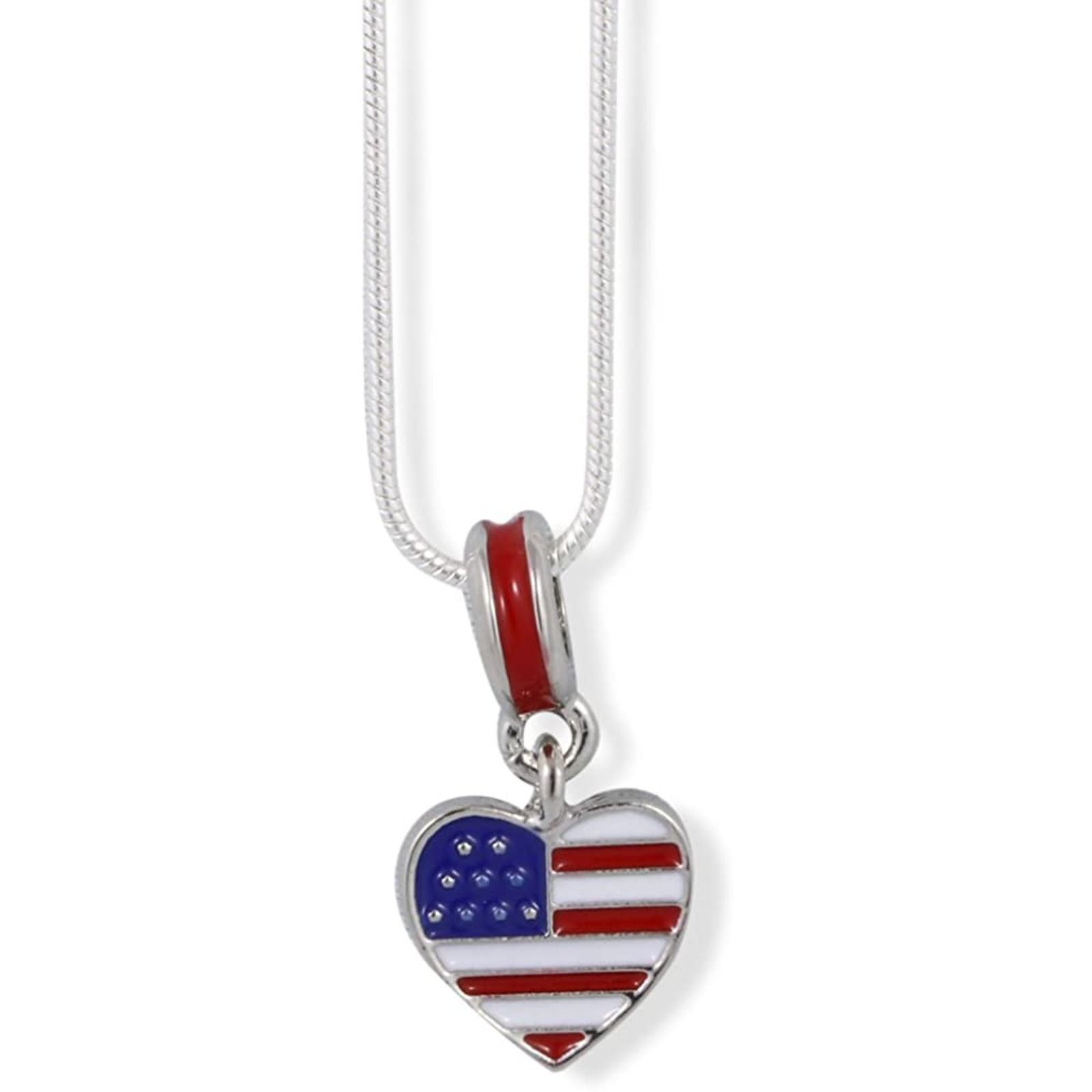 & Other Stories American Flag on Heart Charm USA Necklace Size ONE SIZE - 1 Thumbnail