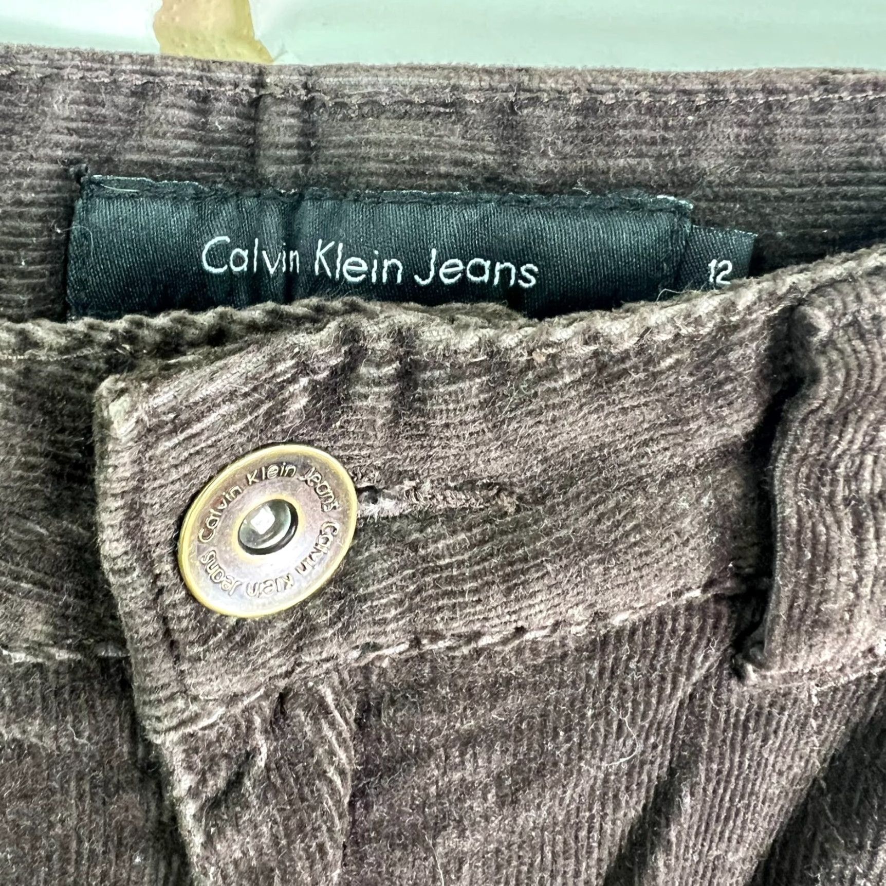 Calvin Klein Calvin Klein Jeans Straight Corduroy Brown 36x31 Womens 12 5-Pocket Zip Button Vintage 90s Retro Casual Size 34" / US 12 / IT 48 - 4 Thumbnail
