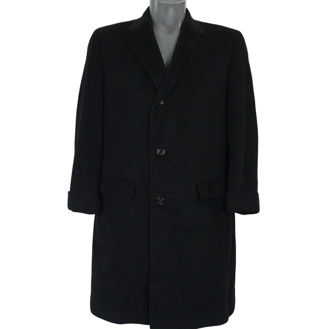 Vintage Vintage 80s Kliinalla 100% Mongolian Cashmere Black Overcoat Size US S / EU 44-46 / 1 - 1 Thumbnail