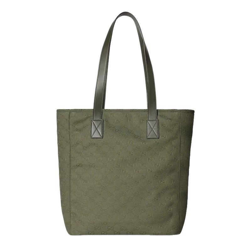 GUCCI Forest Green Medium GG Canvas Tote Bag New