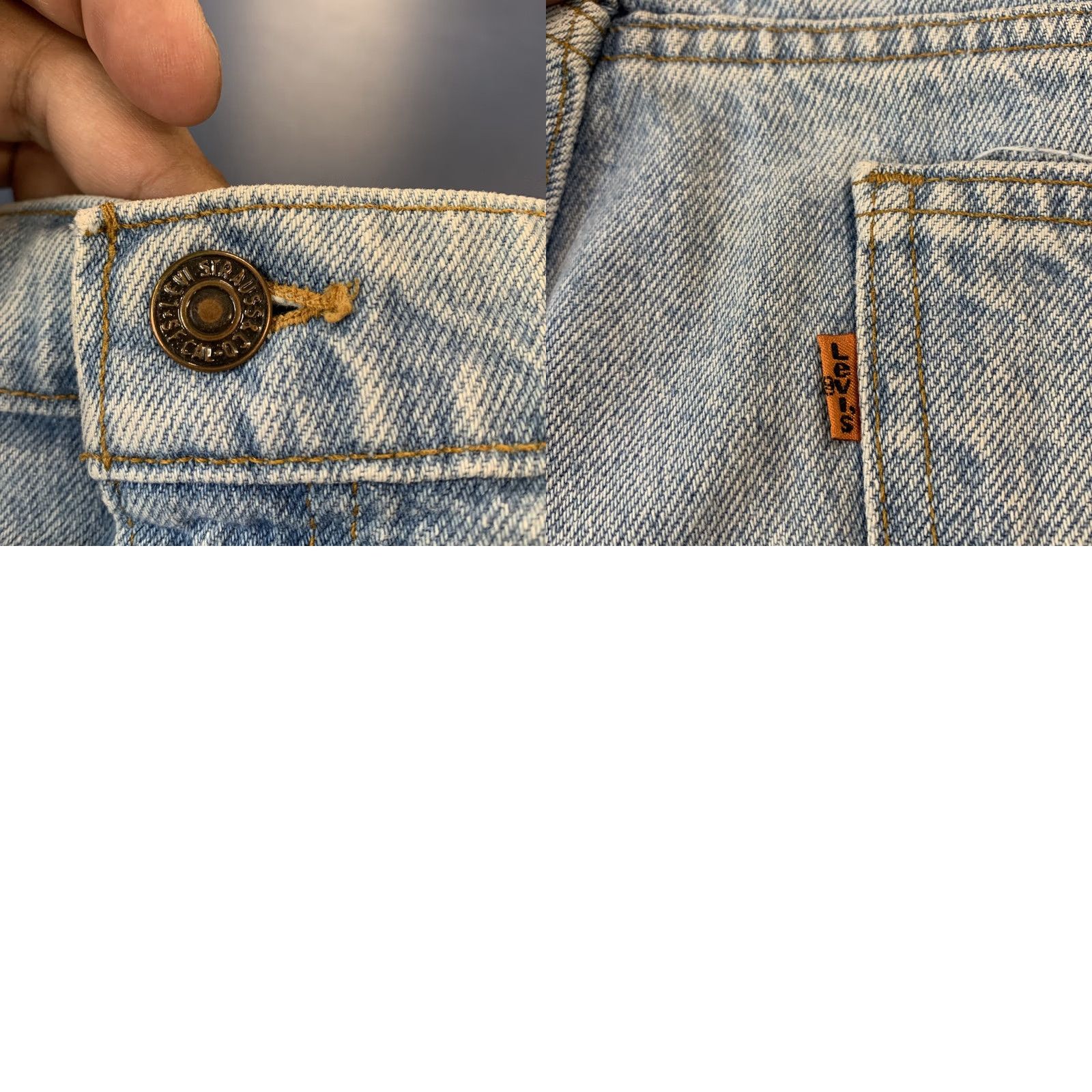 Levi's VINTAGE Levi's Denim Shorts Mens 34x9 Light Wash 90s Orange Tab 5-Pocket Dictionary Size US 34 / EU 50 - 11 Thumbnail
