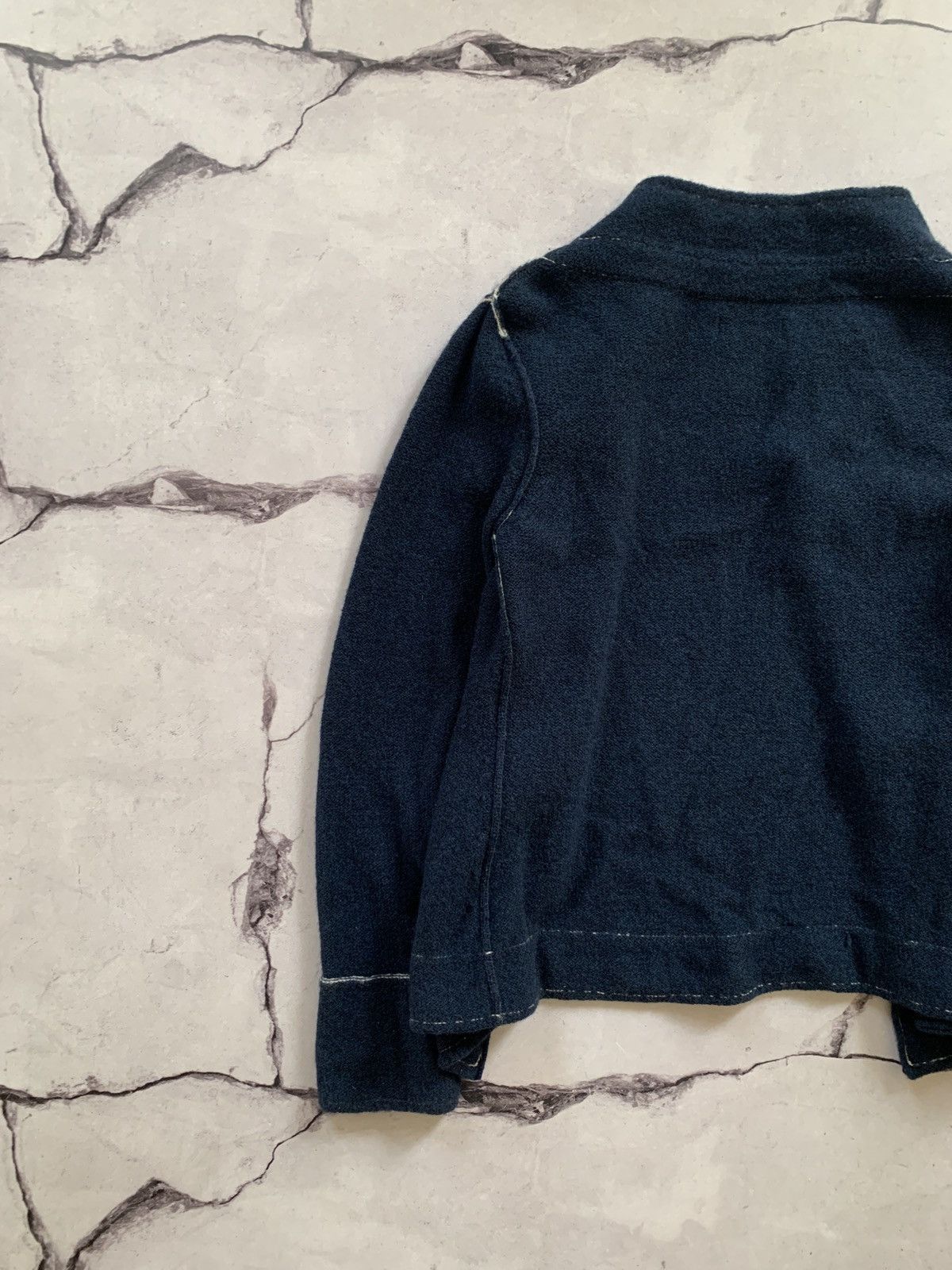 Yohji Yamamoto Rare Y's Yohji Yamamoto Wool Knit Cardigan Navy Blue Size M / US 6-8 / IT 42-44 - 7 Thumbnail