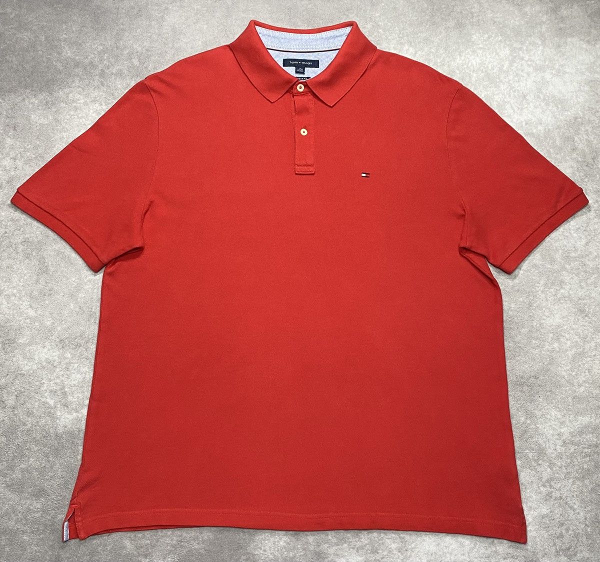 Tommy Hilfiger Vintage Tommy Hilfiger Red Interlock Polo Shirt Size US XL / EU 56 / 4 - 1 Thumbnail