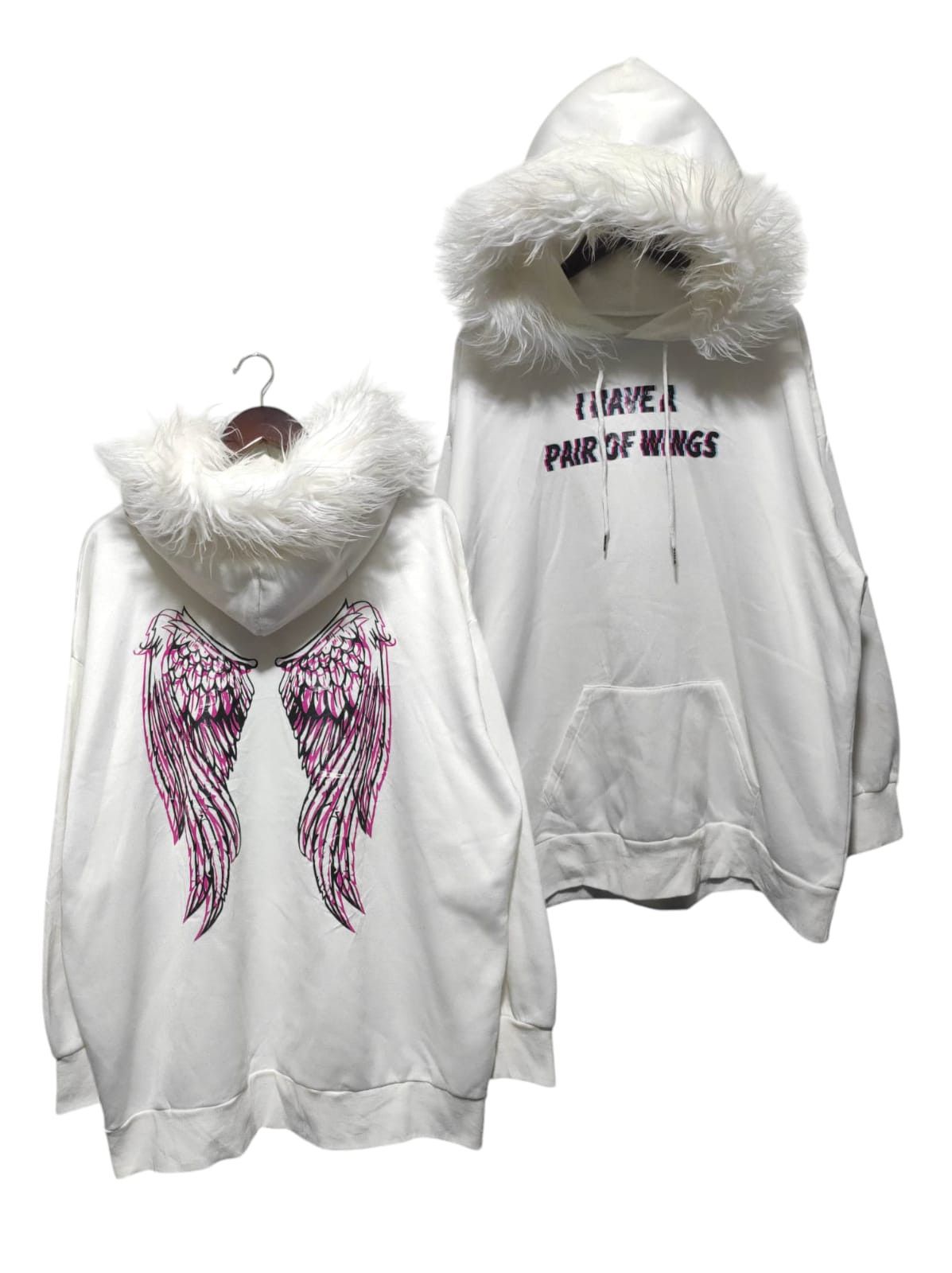Japanese Brand Shein Wings Fur Hoodie IfSixWasNine LGB style Size US XL / EU 56 / 4 - 1 Thumbnail