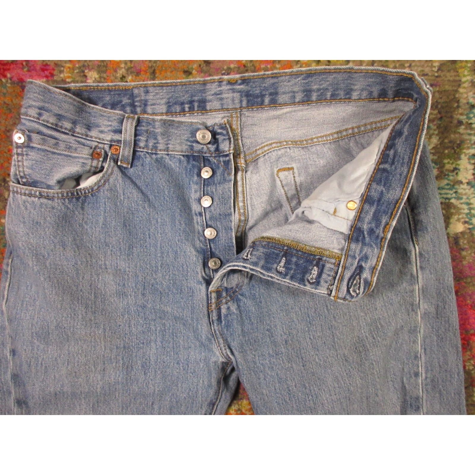 Levi's VINTAGE Levi's 501 Jeans 34x32 501 Original Fit Denim Pants Mens Blue Cotton Button Fly Straight 5-Pocket Americana USA 34 Mens Size US 34 / EU 50 - 4 Thumbnail