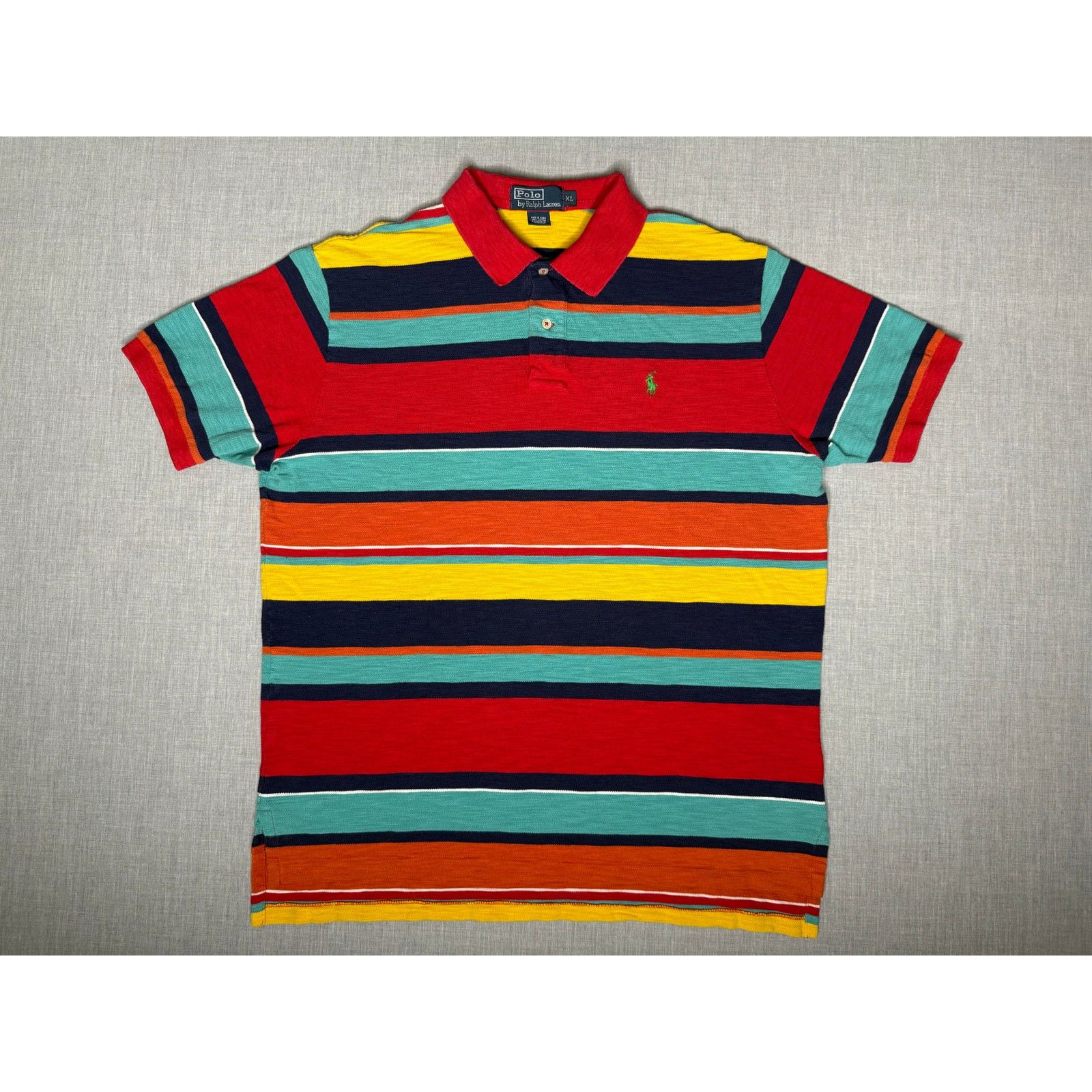 Polo Ralph Lauren Polo Ralph Lauren Striped Slub Knit Polo Shirt XL Size US XL / EU 56 / 4 - 1 Thumbnail