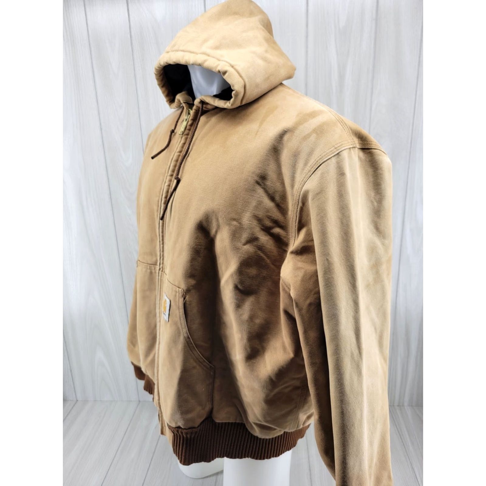 Carhartt VINTAGE Carhartt Jacket Mens 2XL Brown J04 Full Zip Hooded Workwear Bomber 90s Active Mens Size US XXL / EU 58 / 5 - 2 Thumbnail
