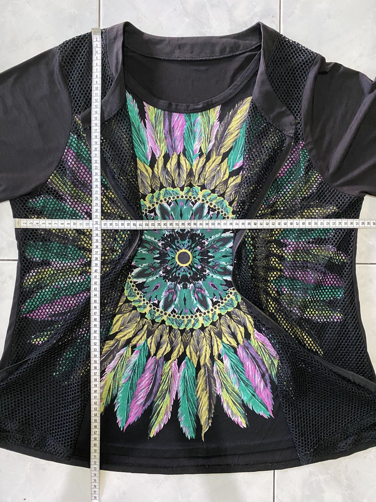 Other Japanese Vintage Boho Tribal Feather Graphic Mesh Layered Size ONE SIZE - 18 Thumbnail