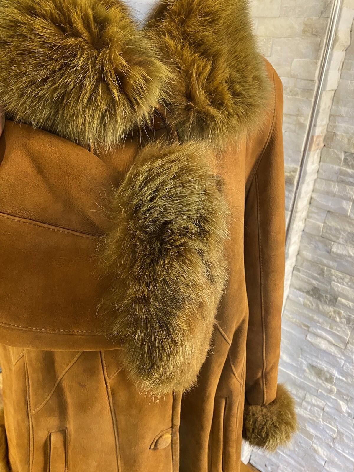 Other Vintage Deri Sarayi Shearling Lambskin Suede Fur Trim Jacket Size M / US 6-8 / IT 42-44 - 6 Thumbnail
