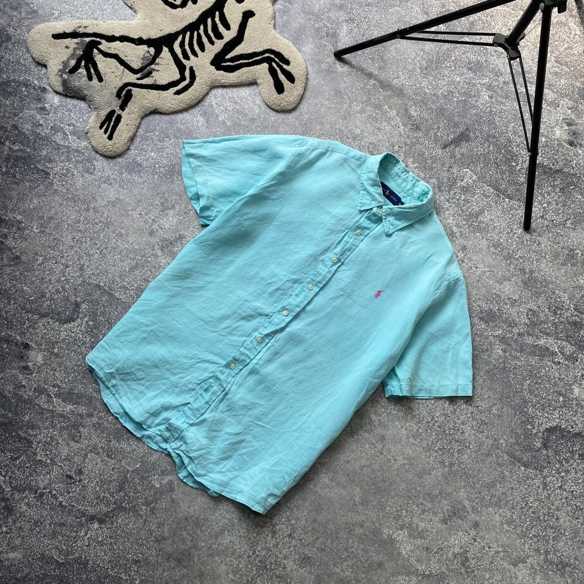 Polo Ralph Lauren × Vintage Vintage Polo Ralph Lauren Small Logo Linen Shirt Size US XL / EU 56 / 4 - 1 Thumbnail