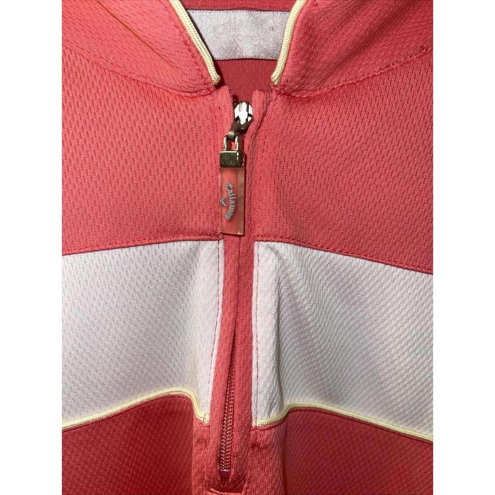 Callaway Callaway Golf Quarter Zip Pullover - Coral & White - Size L Size XL / US 12-14 / IT 48-50 - 4 Thumbnail