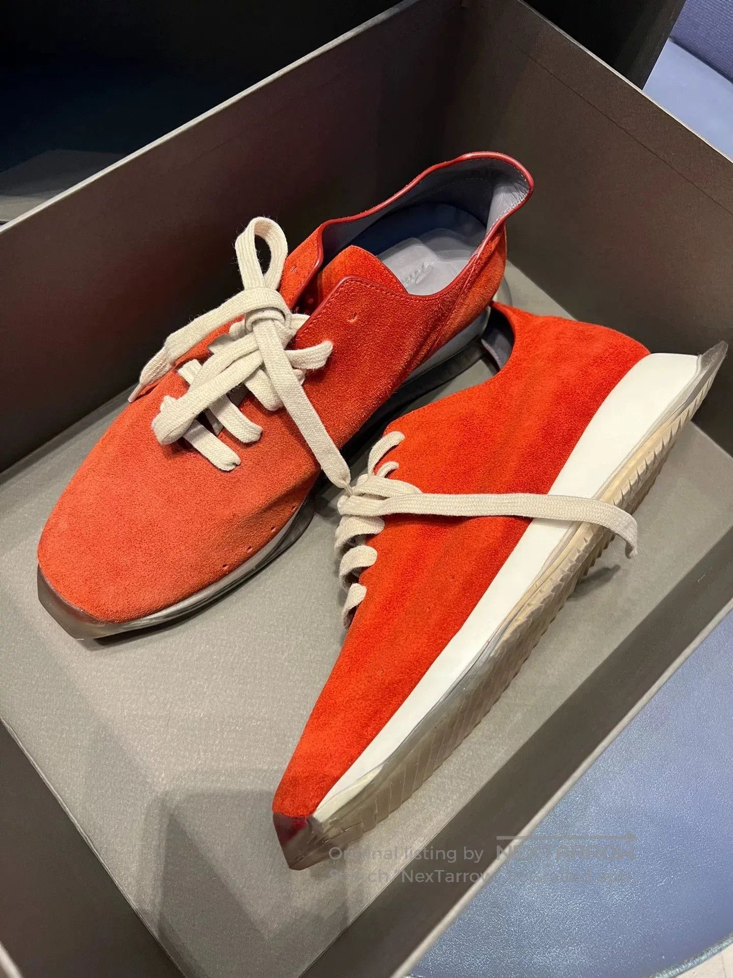 Rick Owens Rick Owens Red Suede Crystal Sole Shoes. Size US 7 / IT 37 - 2 Thumbnail