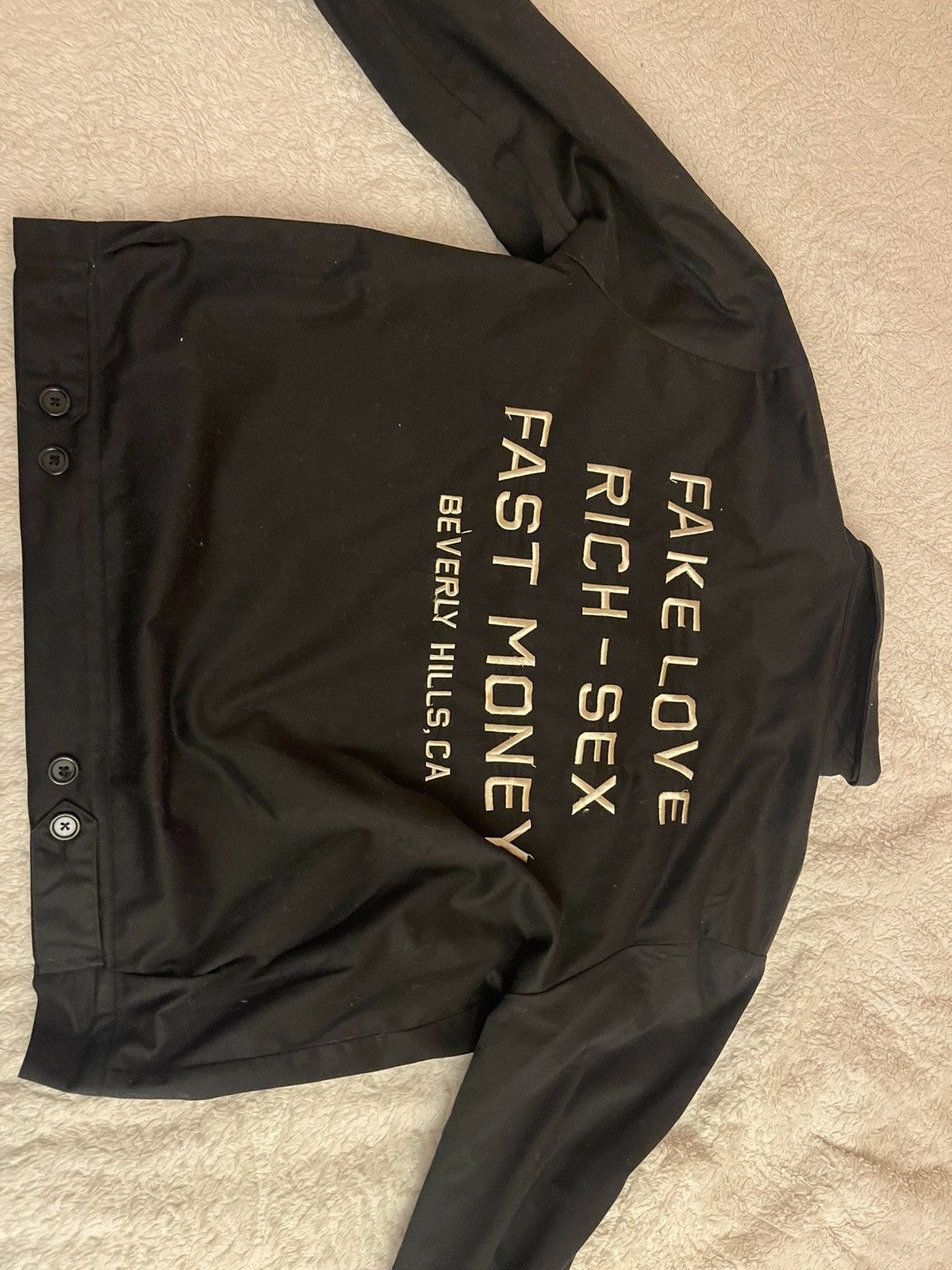 Homme + Femme La ‘ FAKE LOVE RICH SEX FAST MONEY’ BOMBER JACK Size US L / EU 52-54 / 3 - 2 Thumbnail