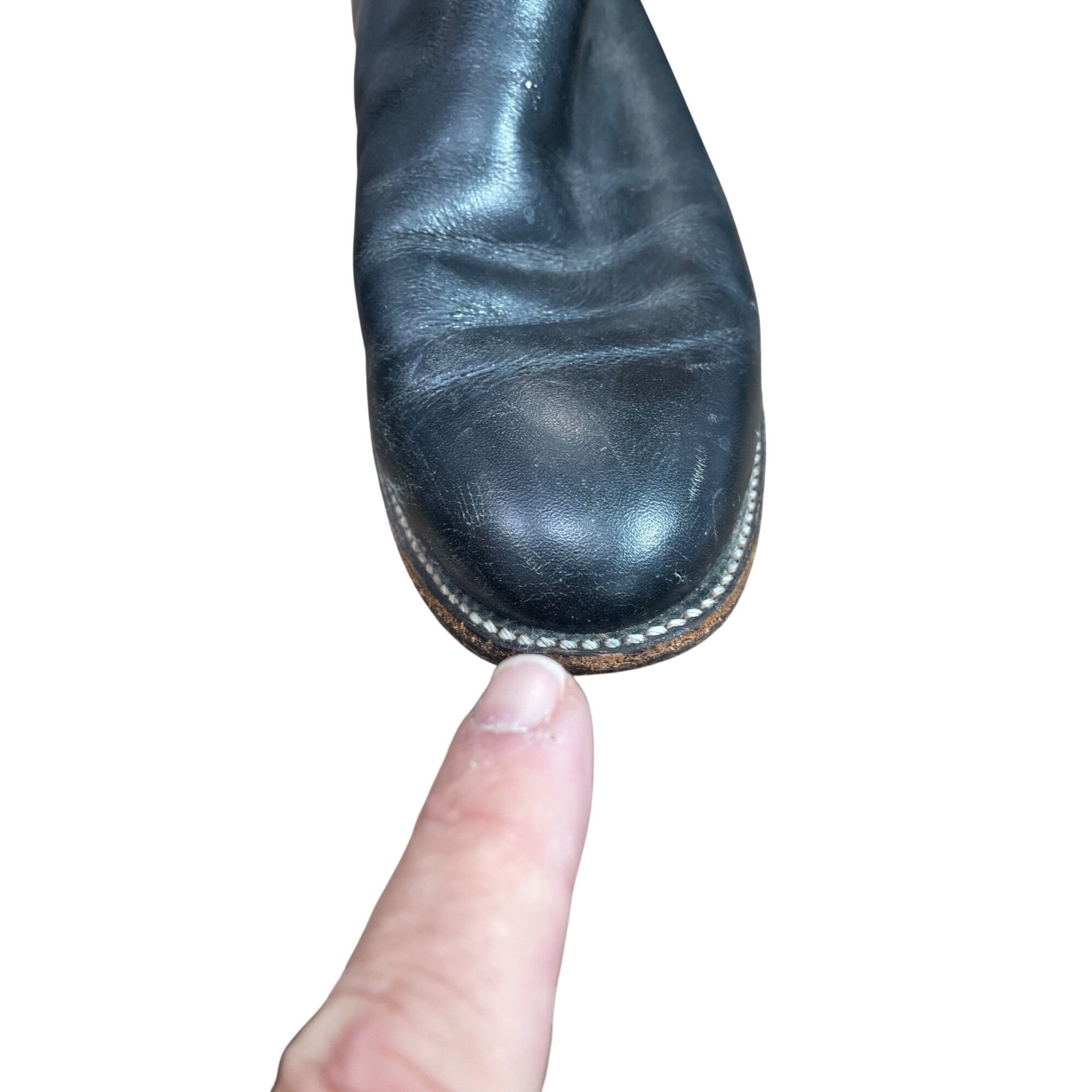 Justin Justin Boots Mens Black Leather Mid Calf Western Boots Sz 7. Size US 7.5 / EU 40-41 - 15 Thumbnail