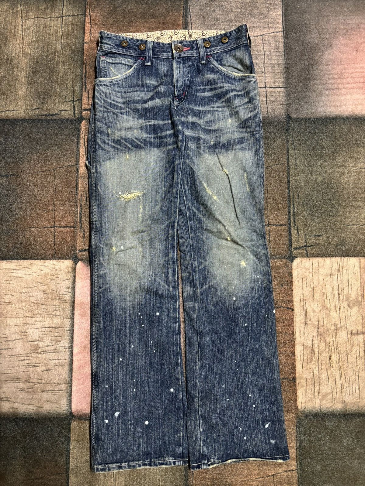 Edwin distressed semi flare edwin 503 blue trip Size US 30 / EU 46 - 17 Thumbnail