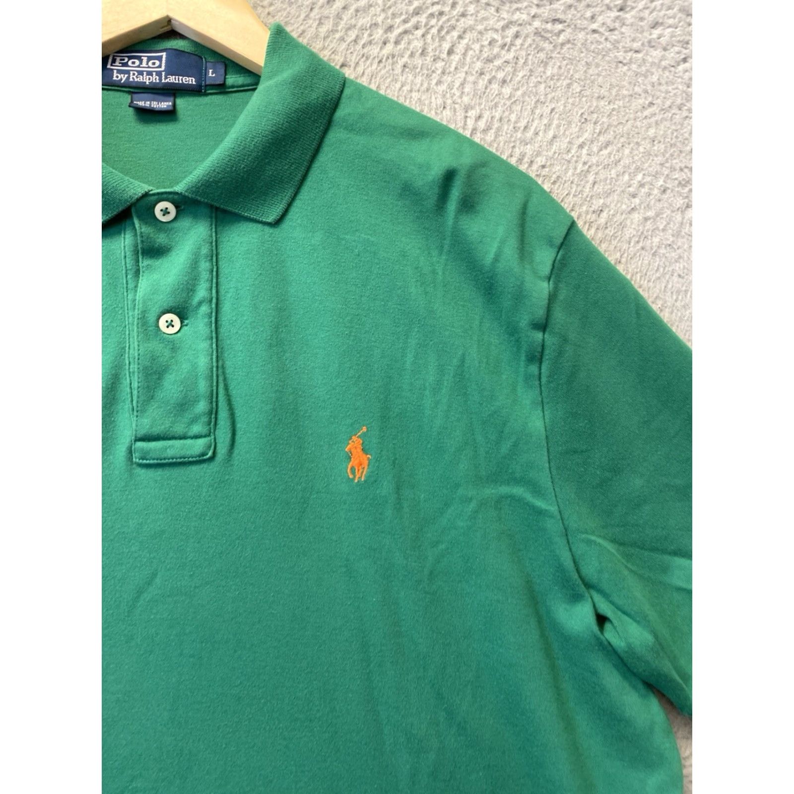 Polo Ralph Lauren VINTAGE Polo Ralph Lauren POLO Shirt Mens Large Green Cotton Short Sleeve Polo with Logo 134-1 90s Rugby Style Size US L / EU 52-54 / 3 - 2 Thumbnail