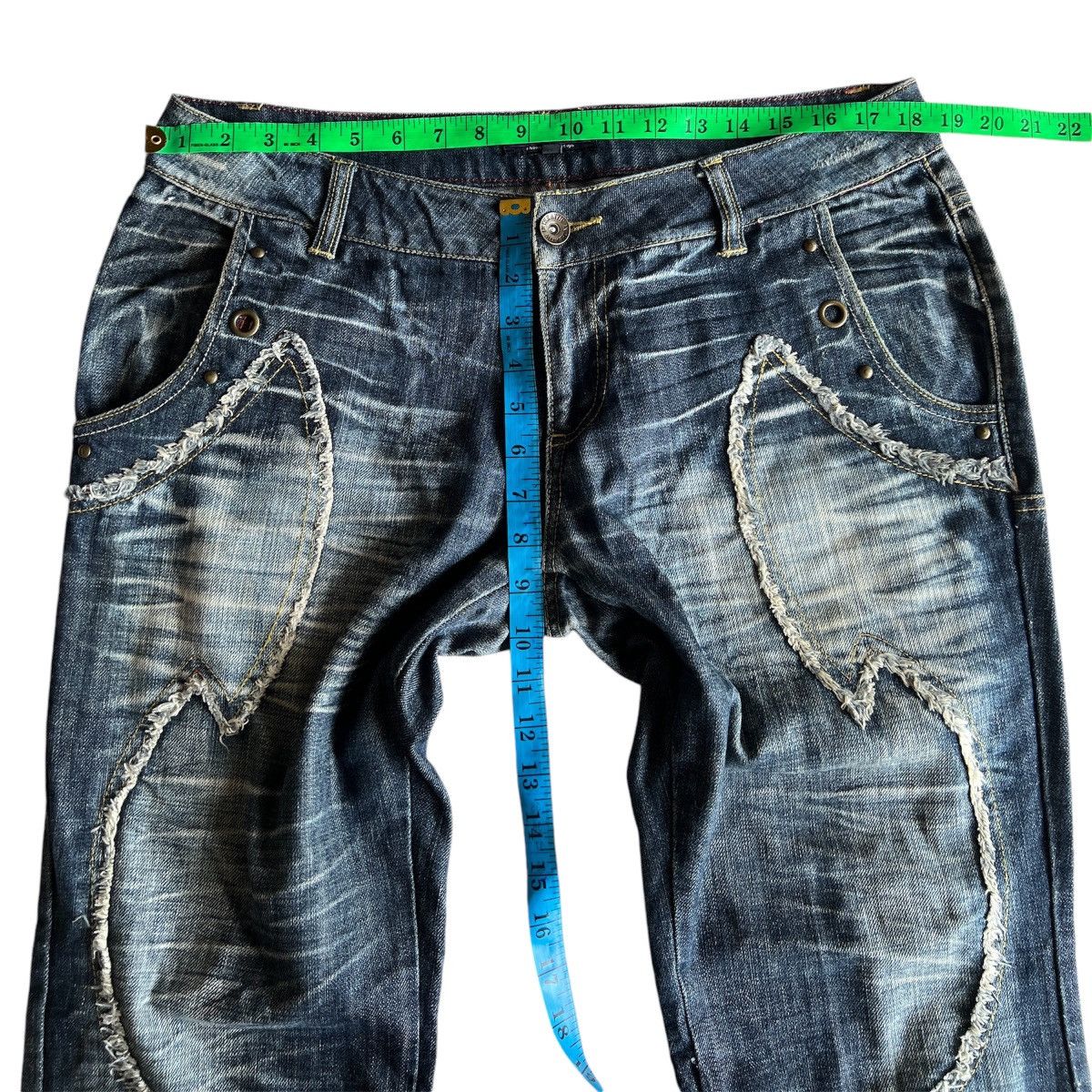 If Six Was Nine In The Attic Washed denim 2000s Size US 37 - 16 Thumbnail