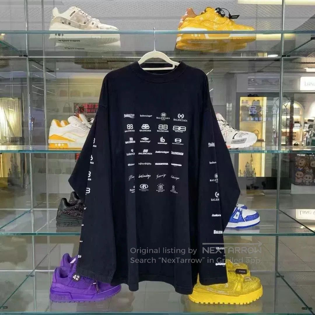 Balenciaga Balenciaga SS23 Multi Logo Black Long Sleeve. Size US M / EU 48-50 / 2 - 1 Thumbnail