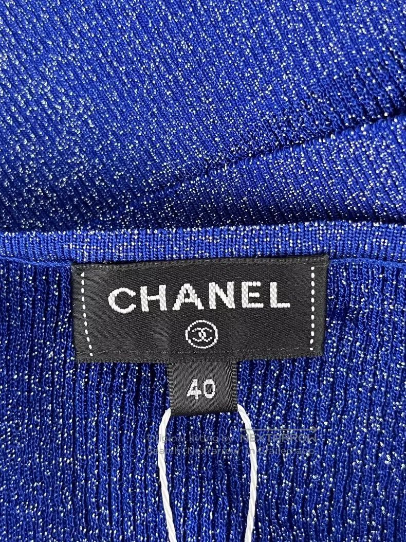 Chanel Chanel Blue sequin bottom strap vest Size S / US 4 / IT 40 - 4 Thumbnail