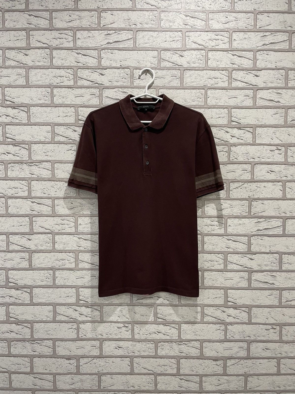 Gucci Gucci Brown Polo Shirt T Shirt Tee Size US M / EU 48-50 / 2 - 1 Thumbnail