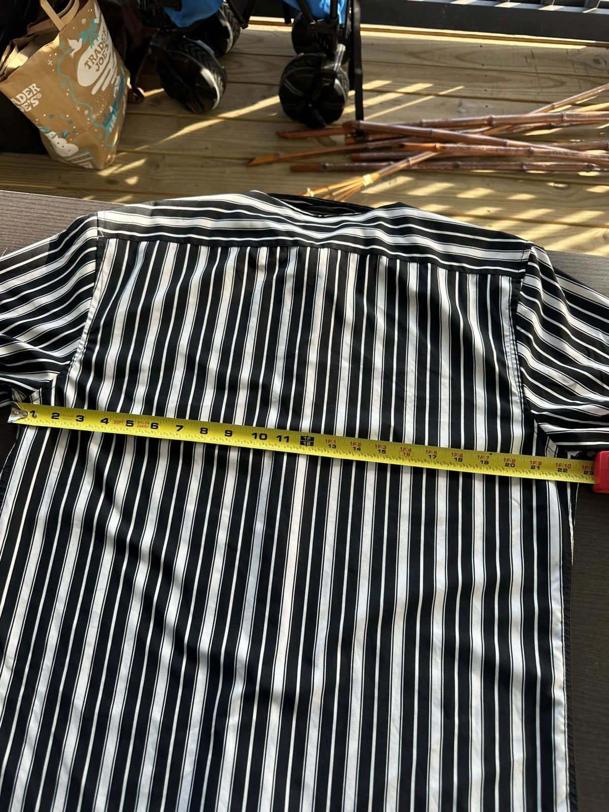 Other Black and White Striped Button Up Short Sleeve Shirt Mens Size US M / EU 48-50 / 2 - 5 Thumbnail