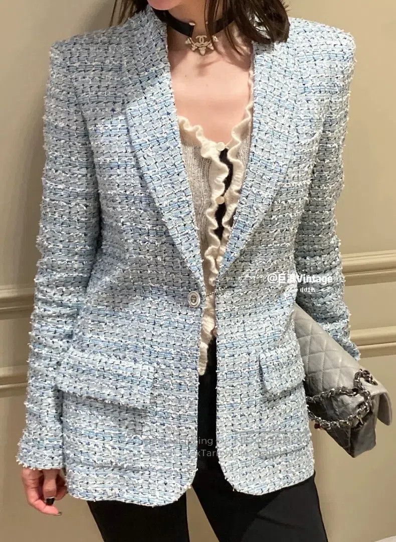 Chanel Chanel Cruise series blue knitted jacket Size XXS / US 00 / IT 34 - 1 Thumbnail