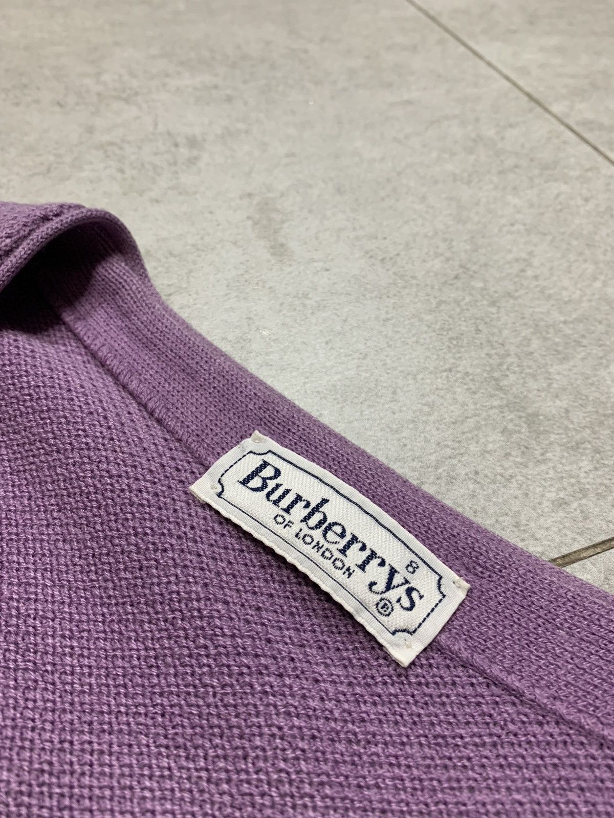 Burberry 90s Luxury Vintage Lilac purple Button up loose fit cardigan Size US XL / EU 56 / 4 - 4 Thumbnail