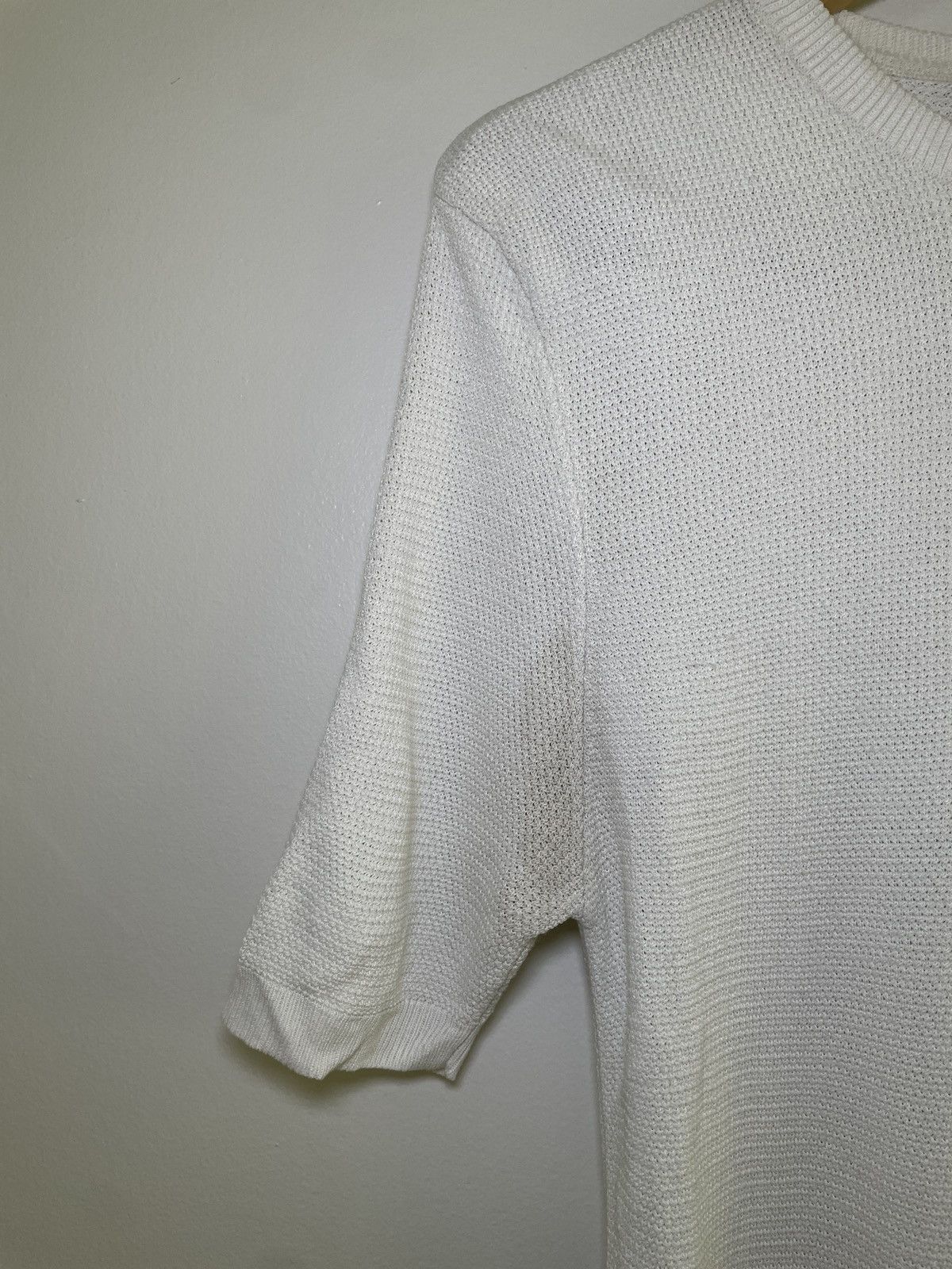Sandro Sandro Paris Ecru Waffle Knit T-Shirt Size US S / EU 44-46 / 1 - 2 Thumbnail