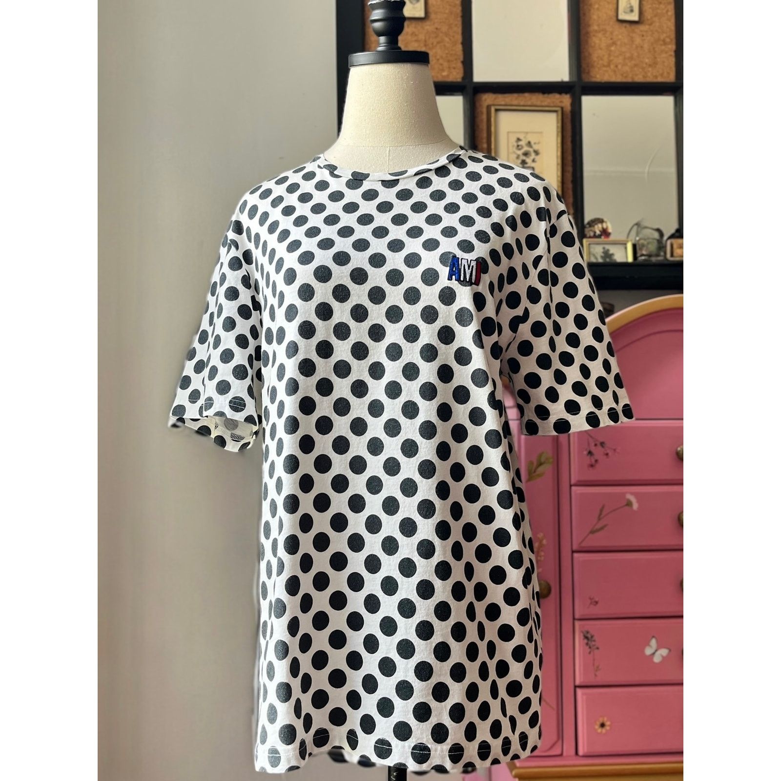 AMI 90s Archive AMI Alexandre Mattiussi Polka Dot Logo T-Shirt Size US M / EU 48-50 / 2 - 2 Thumbnail