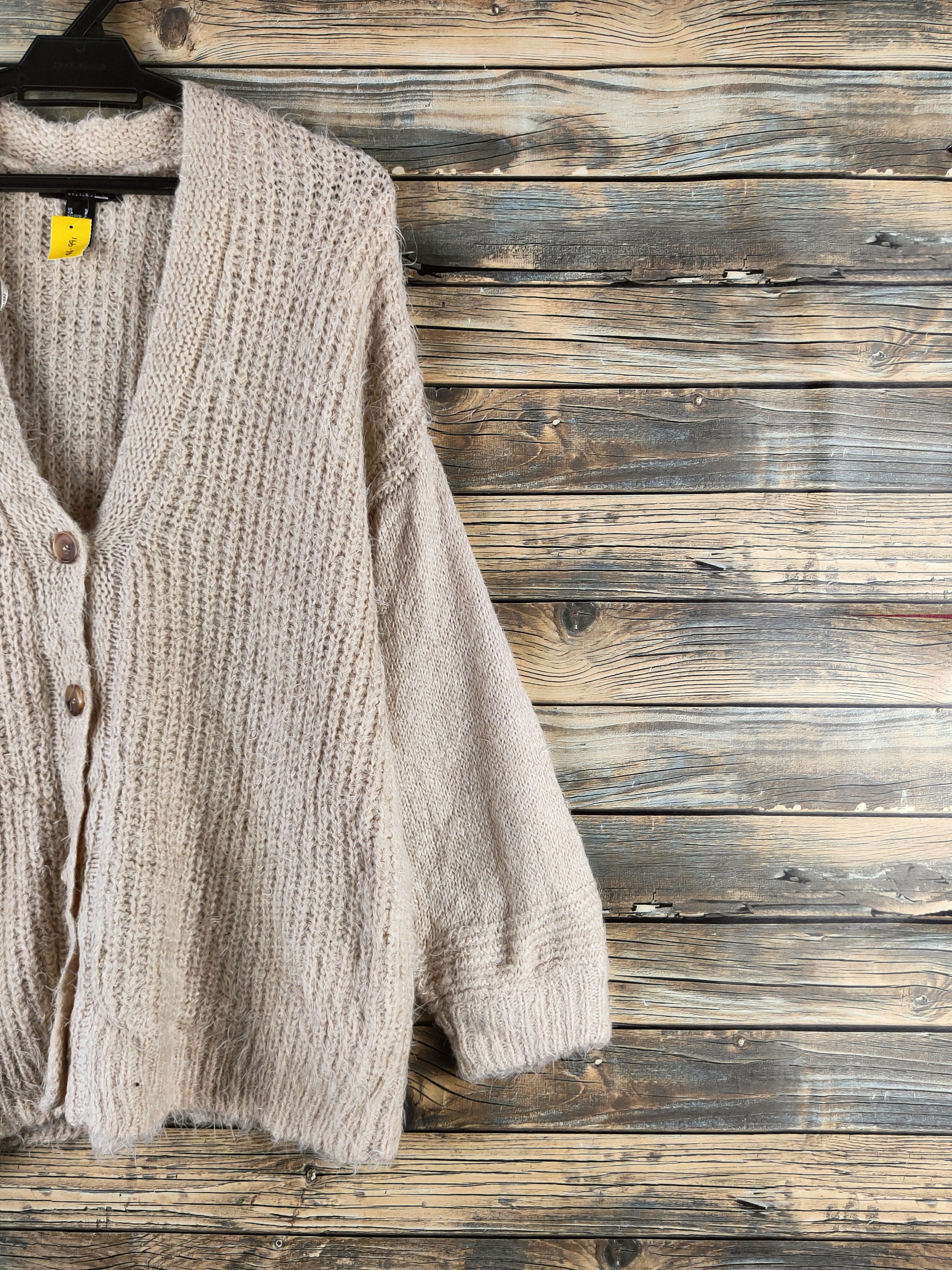 Forever 21 DL Forever 21 Beige Fur Mohair Knitwear Cardigan #46-991 Size S / US 4 / IT 40 - 5 Thumbnail