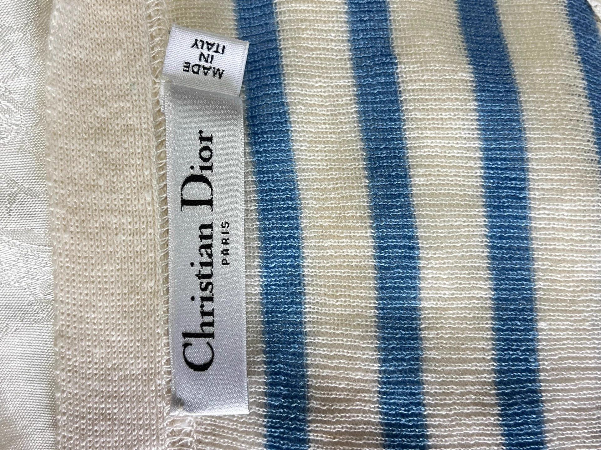 Dior Dior Blue & White Stripe Knit Cardigan 36 Like New Size S / US 4 / IT 40 - 7 Thumbnail