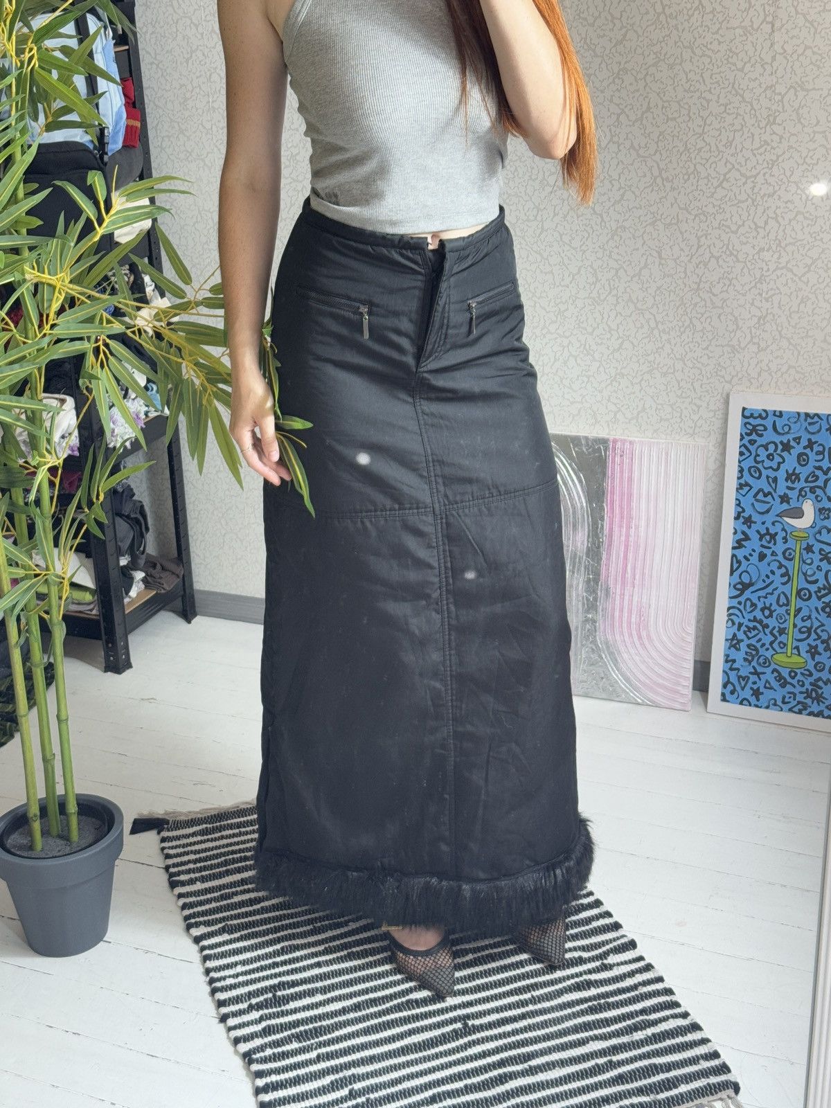 Other VINTAGE PUFFER 2000s MAXI SKIRT Size 28" / US 6 / IT 42 - 3 Thumbnail