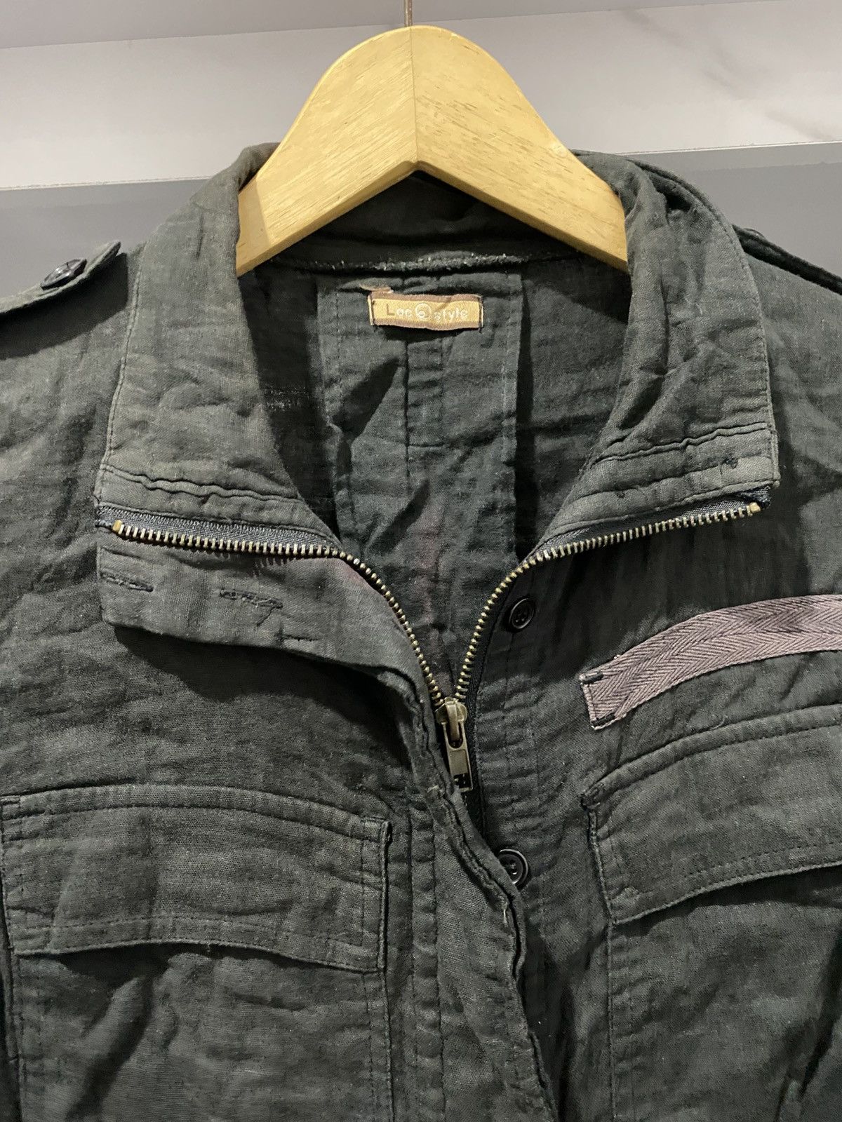 If Six Was Nine Japanese Linen Jacket Vkei 2000s Army Styled goa fuga Size US L / EU 52-54 / 3 - 7 Thumbnail