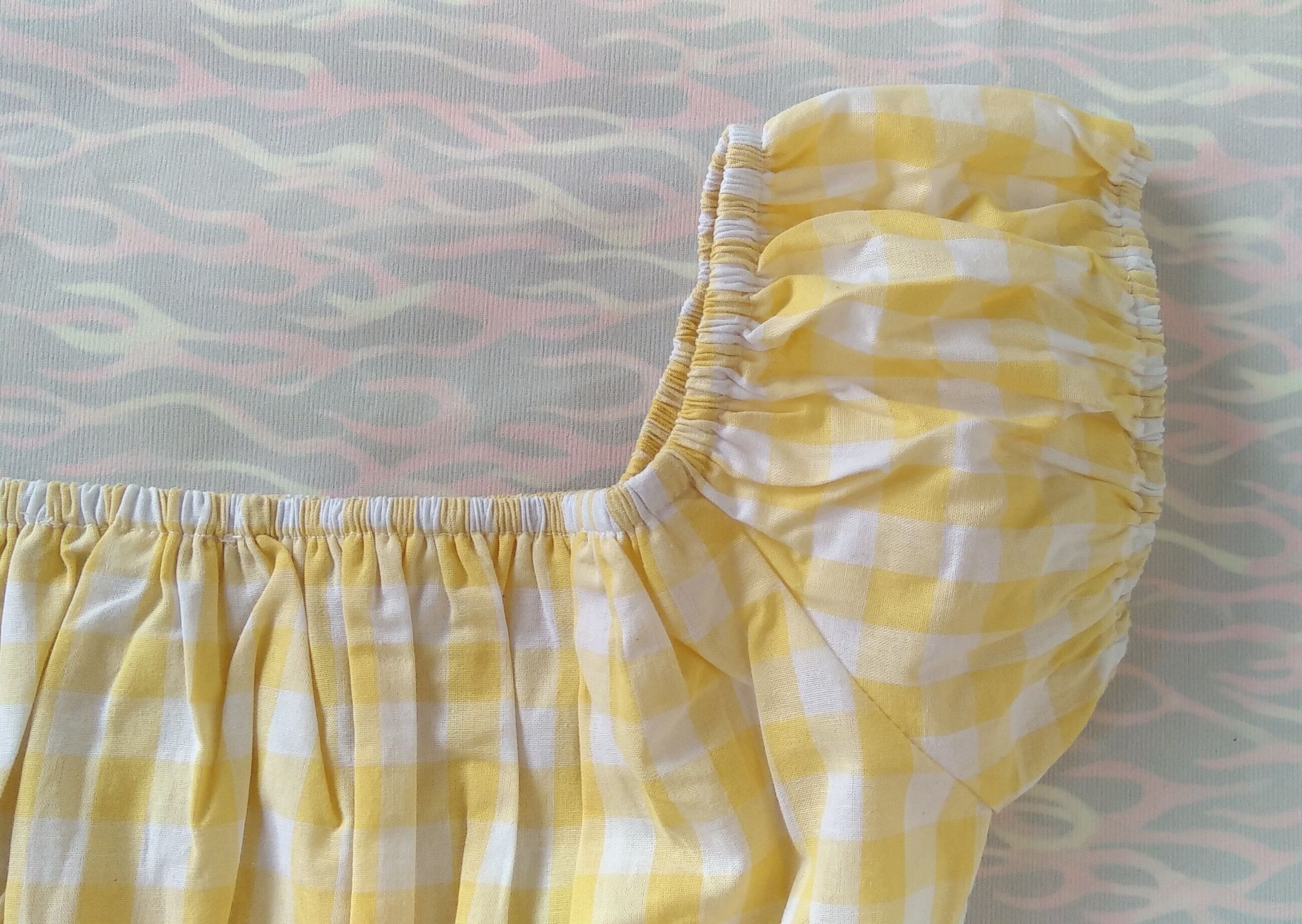 Other Women tops yellow and white check off shoulder slim fit Size XL / US 12-14 / IT 48-50 - 3 Thumbnail