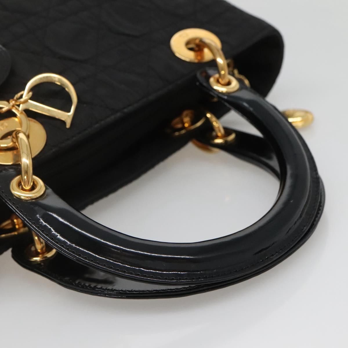 Dior DIOR Canage Hand Bag Nylon Black Gold Size ONE SIZE - 7 Thumbnail