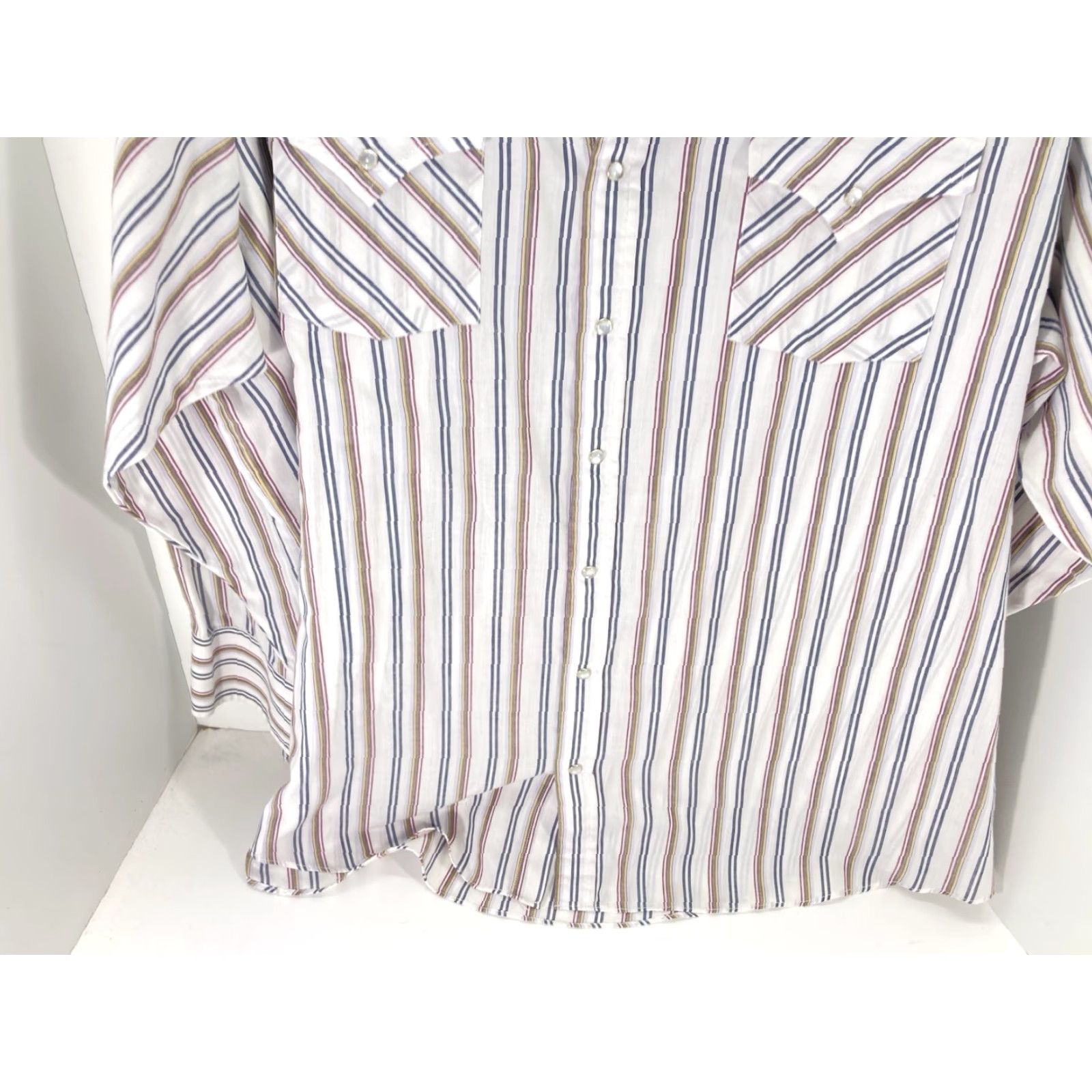 Vintage VINTAGE Ely Plains Pearl Snap Shirt Men Big 2X Stripe Long Sleeve Western Shirt Size US XXL / EU 58 / 5 - 3 Thumbnail